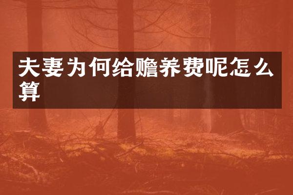 夫妻为何给赡养费呢怎么算