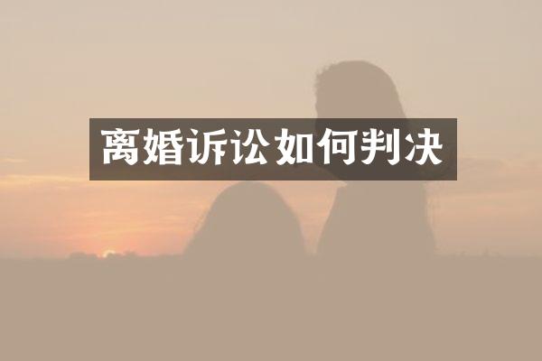 离婚诉讼如何判决