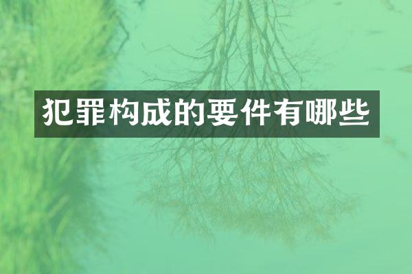 犯罪构成的要件有哪些