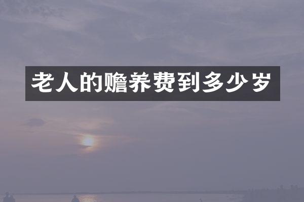 老人的赡养费到