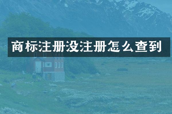商标注册没注册怎么查到