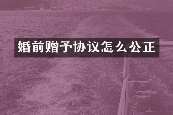 婚前赠予协议怎么公正