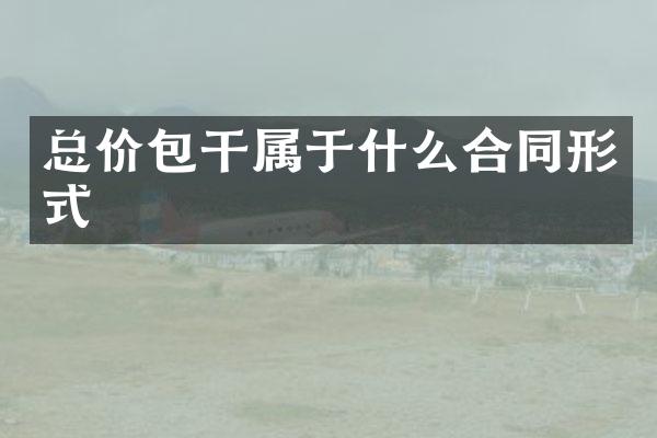 总价包干属于什么合同形式