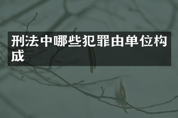 刑法中哪些犯罪由单位构成