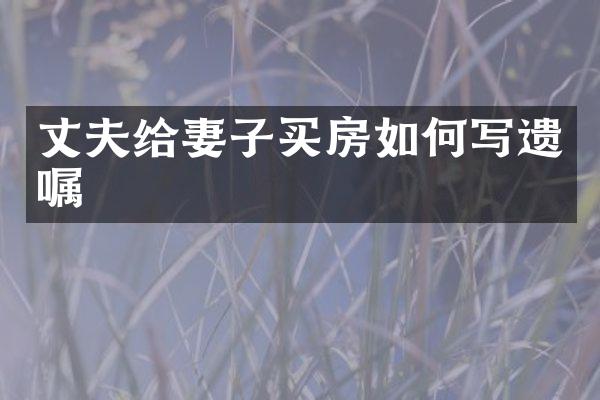 丈夫给妻子买房如何写遗嘱
