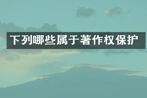 下列哪些属于著作权保护