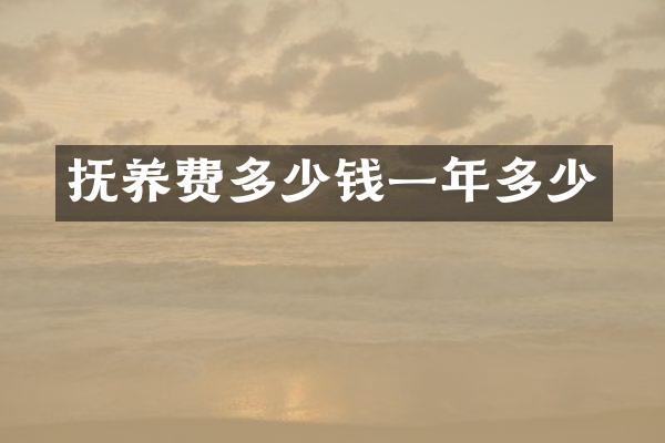 抚养费多少钱一年多少