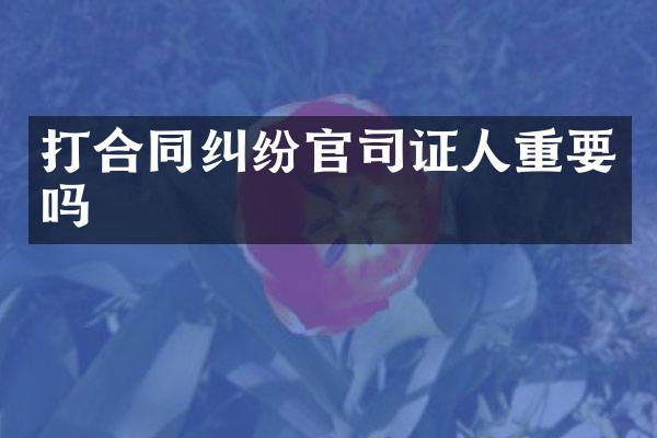 打合同纠纷官司证人重要吗