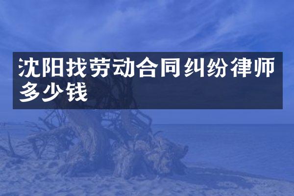 沈阳找劳动合同纠纷律师多少钱