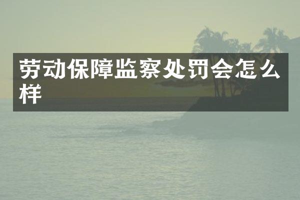 劳动保障监察处罚会怎么样