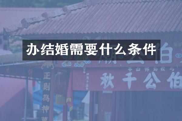办结婚需要什么条件