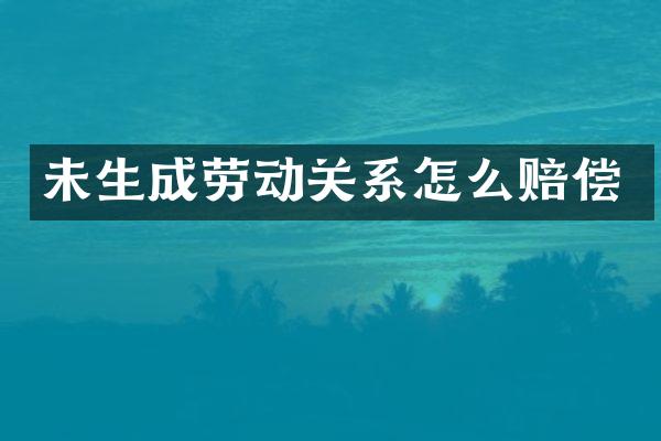 未生成劳动关系怎么赔偿