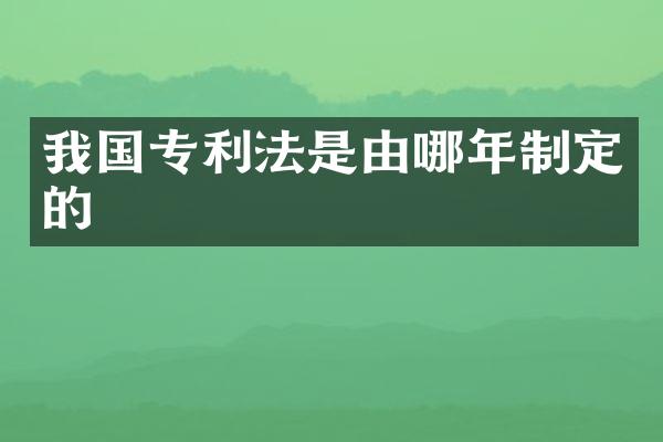 我国专利法是由哪年制定的