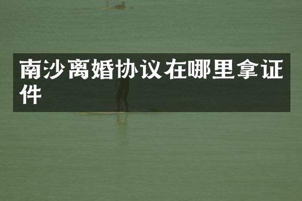 南沙离婚协议在哪里拿证件