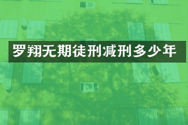 罗翔无期徒刑减刑多少年