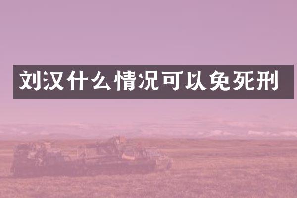 刘汉什么情况可以免死刑