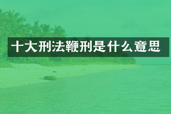 十大刑法是什么意思