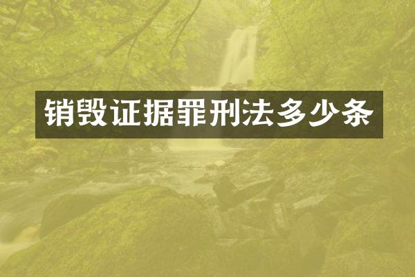 销毁证据罪刑法多少条