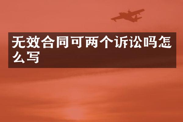 无效合同可两个诉讼吗怎么写