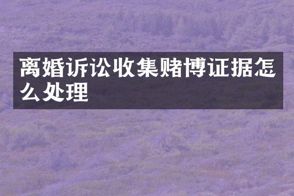 离婚诉讼收集证据怎么处理