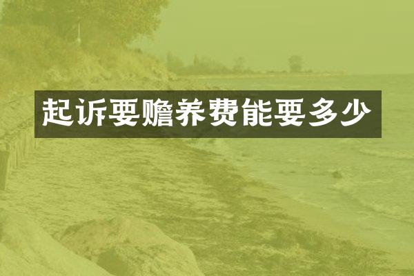 起诉要赡养费能要多少