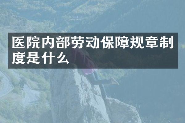 医院内部劳动保障规章制度是什么