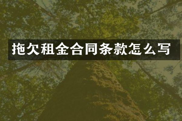拖欠租金合同条款怎么写