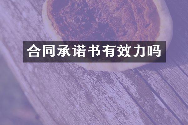 合同承诺书有效力吗