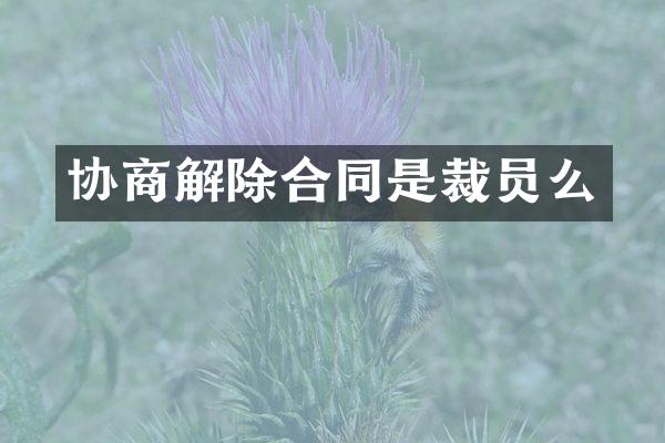 协商解除合同是裁员么