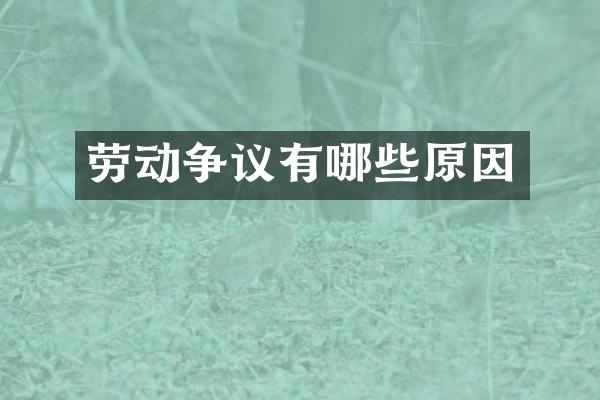 劳动争议有哪些原因