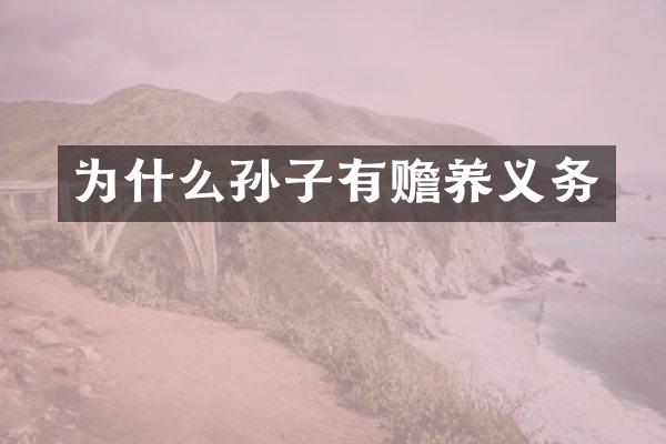 为什么孙子有赡养义务