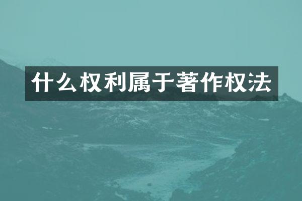 什么权利属于著作权法