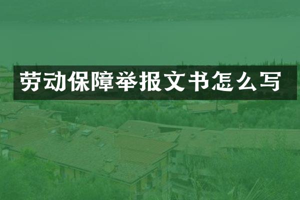 劳动保障举报文书怎么写