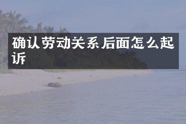 确认劳动关系后面怎么起诉