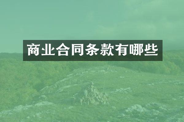 商业合同条款有哪些
