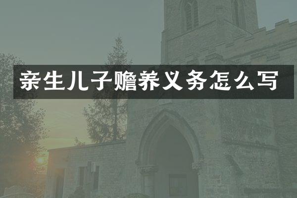 亲生儿子赡养义务怎么写