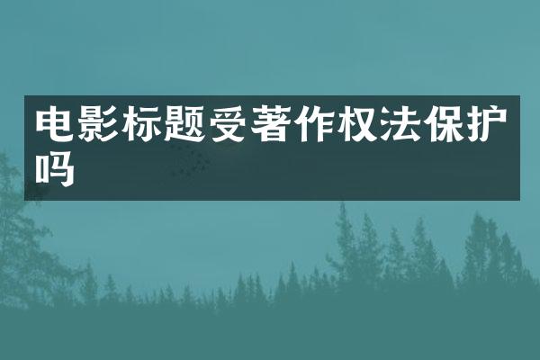 电影标题受著作权法保护吗