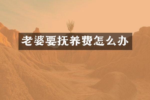 老婆要抚养费怎么办