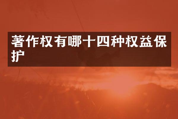 著作权有哪十四种权益保护