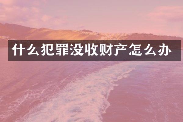 什么犯罪没收财产怎么办