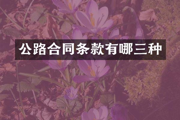公路合同条款有哪三种