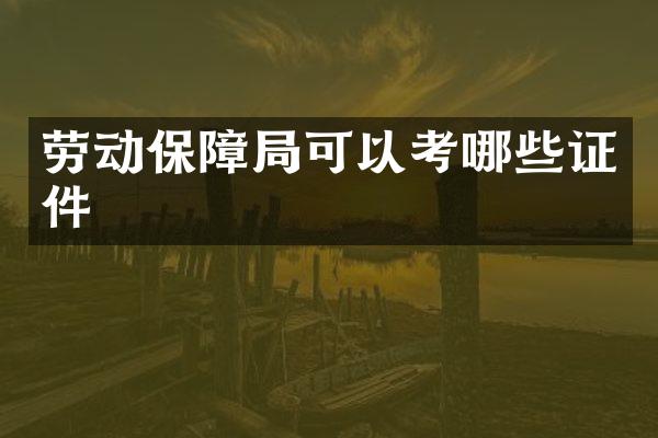 劳动保障局可以考哪些证件