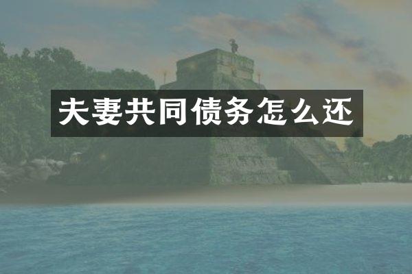 夫妻共同债务怎么还
