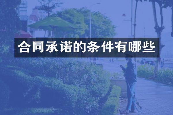合同承诺的条件有哪些