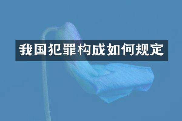我国犯罪构成如何规定