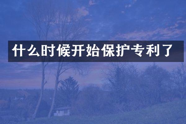 什么时候开始保护专利了