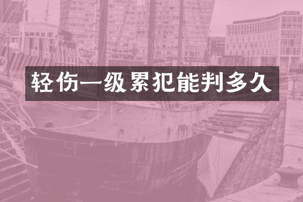 轻伤一级能判多久