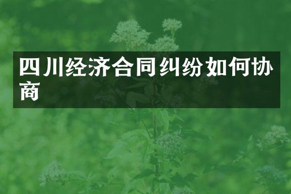 四川经济合同纠纷如何协商