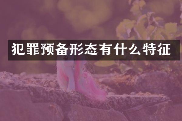 犯罪预备形态有什么特征
