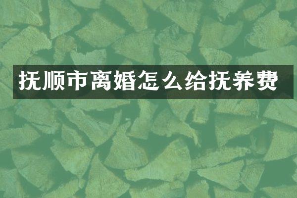 抚顺市离婚怎么给抚养费